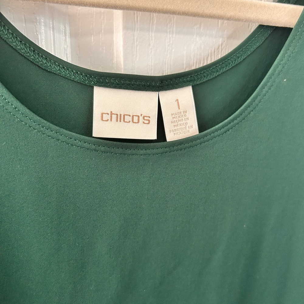 Chico's Women’s Emerald‎ Green Tank Top Size 1 Medium - Picture 2 of 4